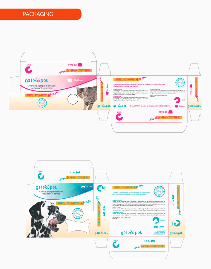 Packaging aliments pour chiens et chats