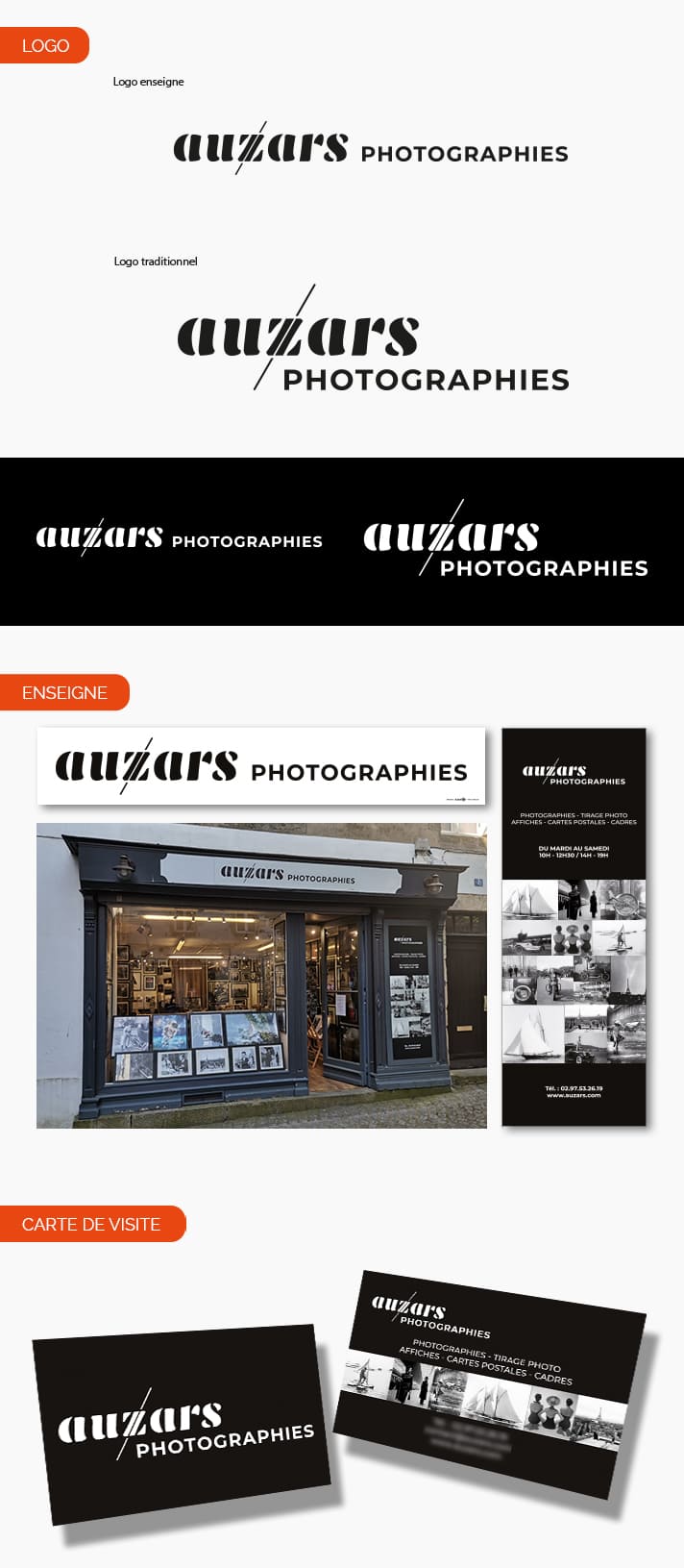 Aperçu logo et enseigne pour Auzars Photographies à Vannes