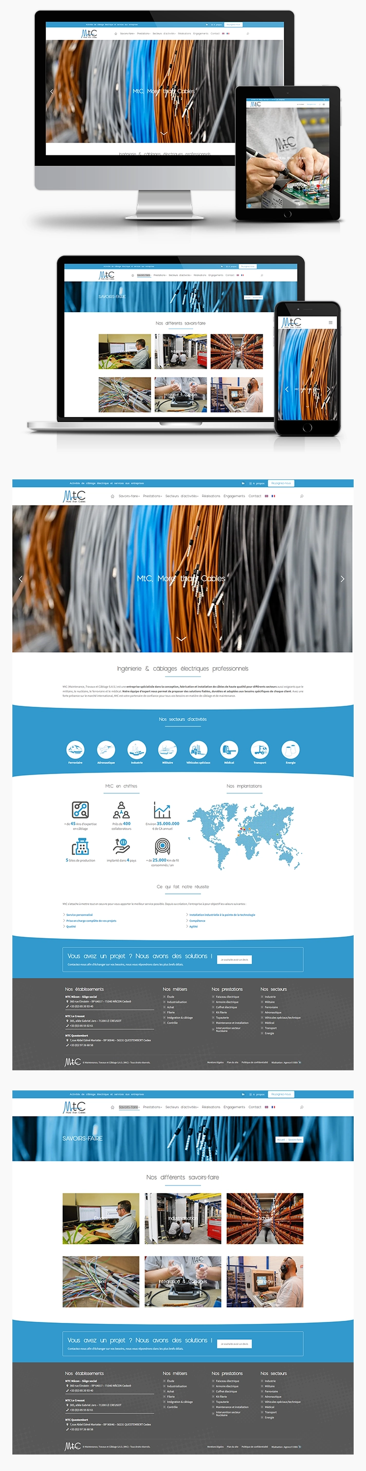 Création site interet pour MTC inculant les versions responsives