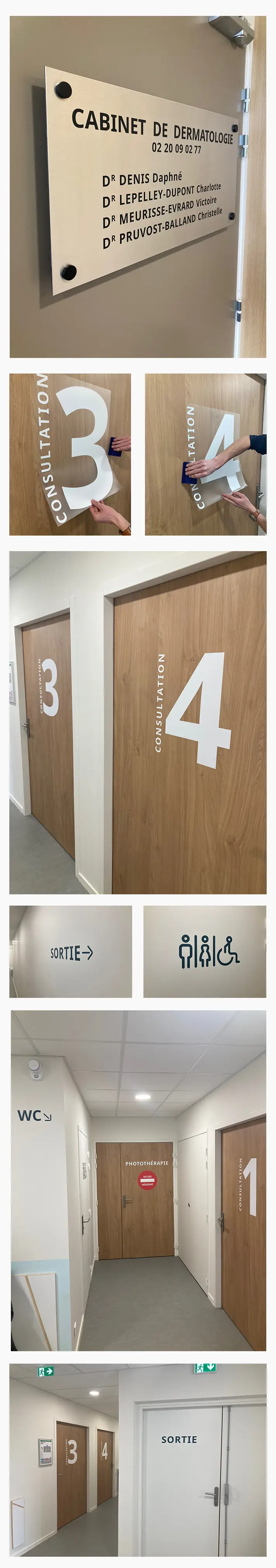 Réalisation de la signalétique du Centre de Dermatologie Mediveille