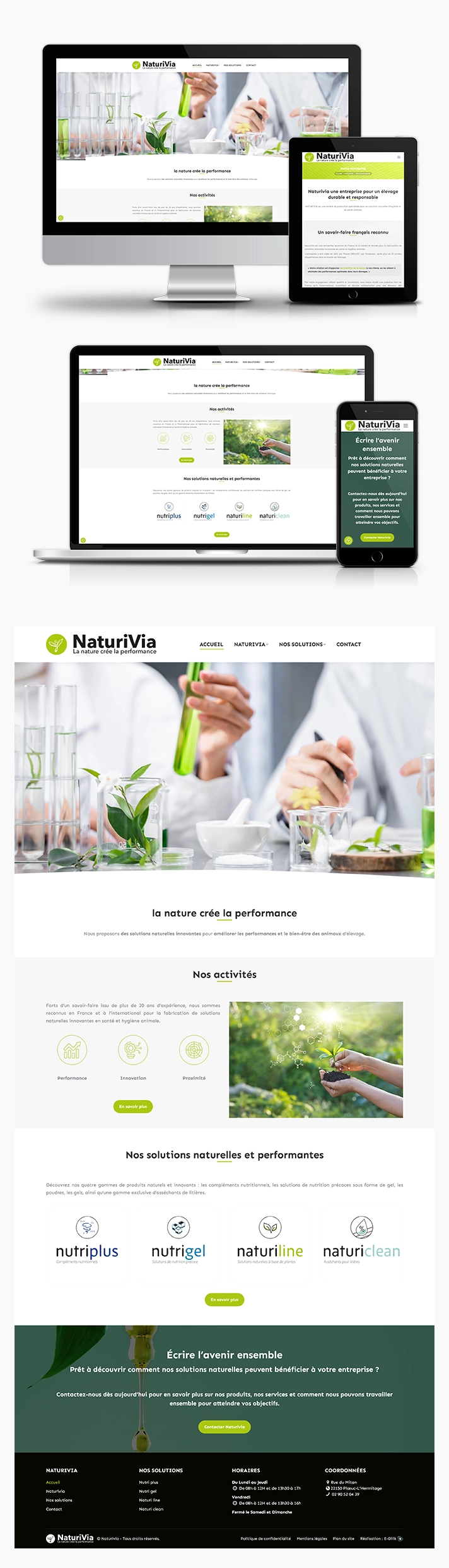 Présentation des versions responsives de site internet de Naturivia