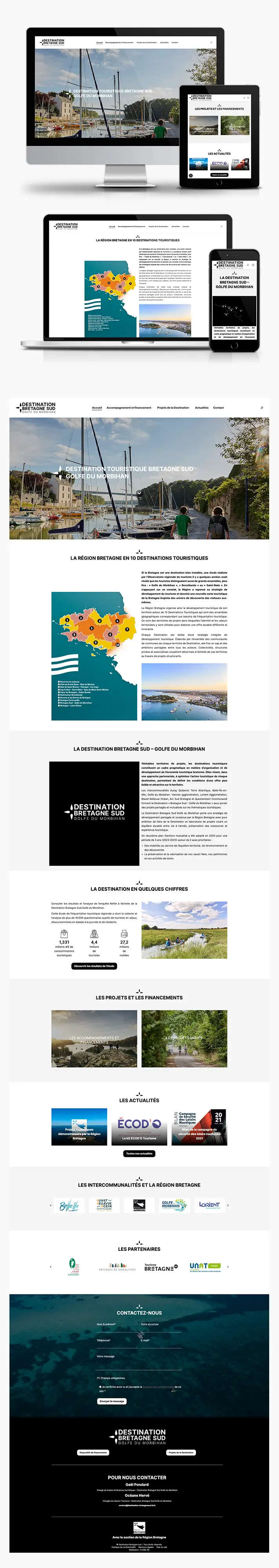 Présentation des versions responsives du site Destination Bretagne Sud