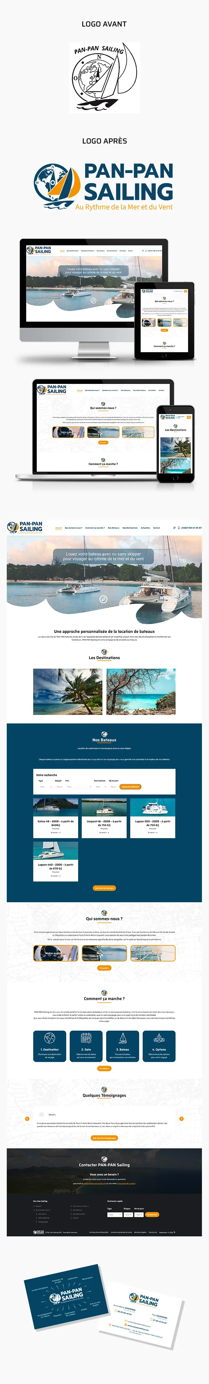Réalisations du site internet Pan-Pan Sailing