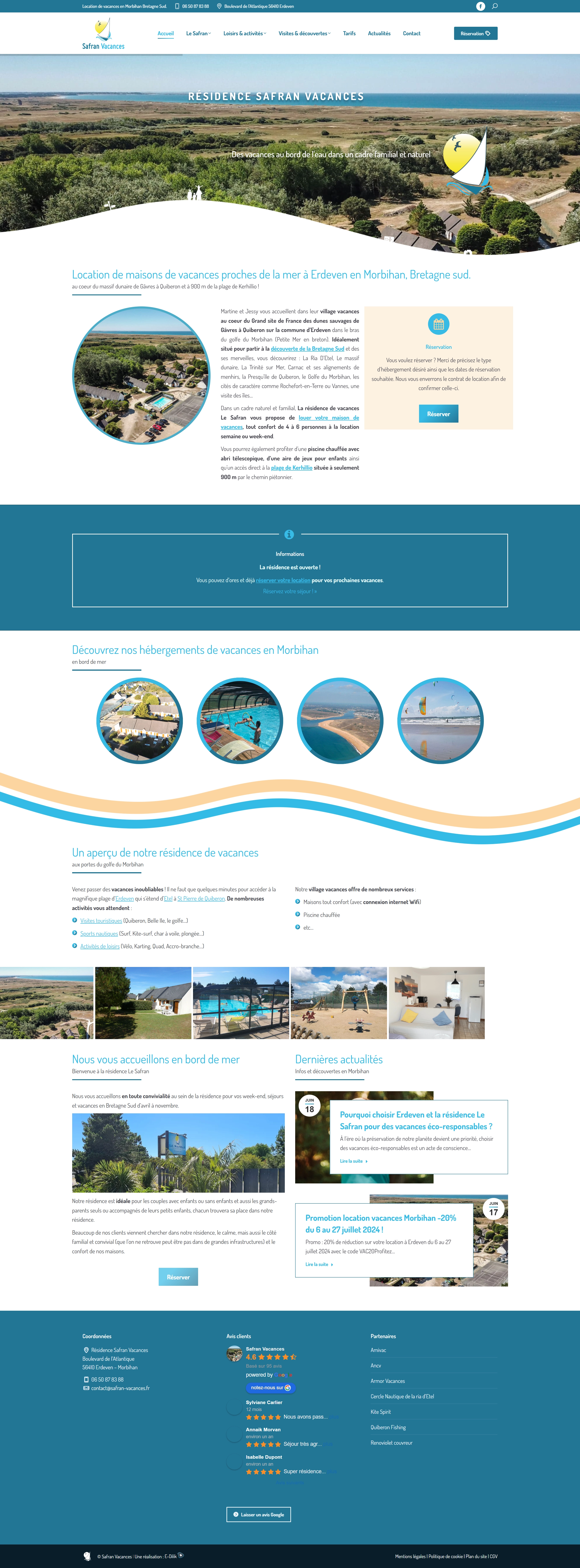 Site internet Safran Vacances