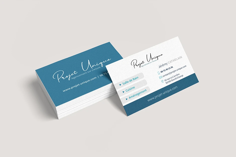Cartes de visite pour Projet Unique