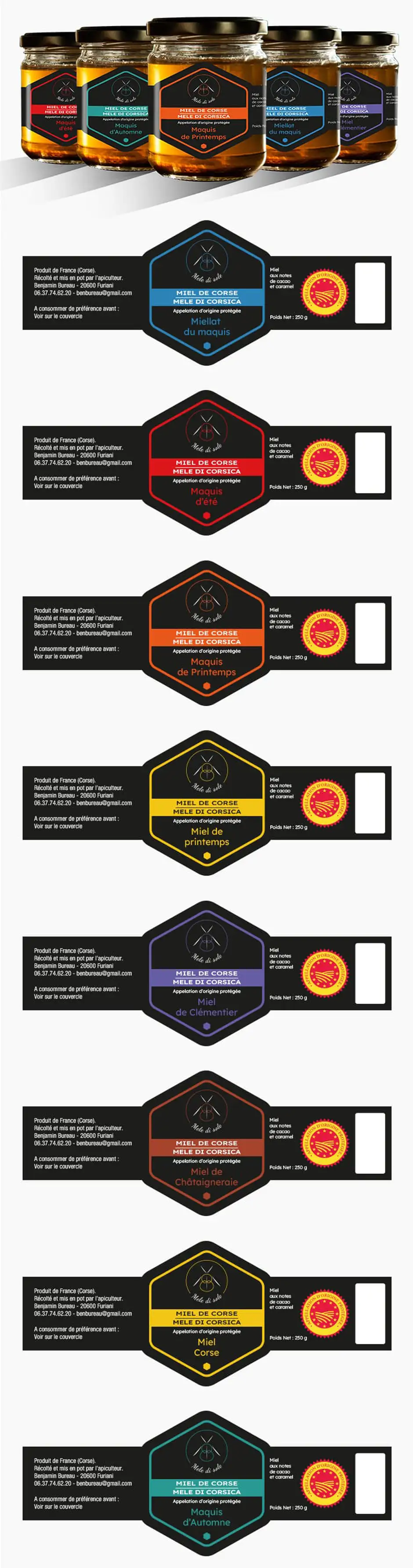 Création d'étiquette pour pots de miels