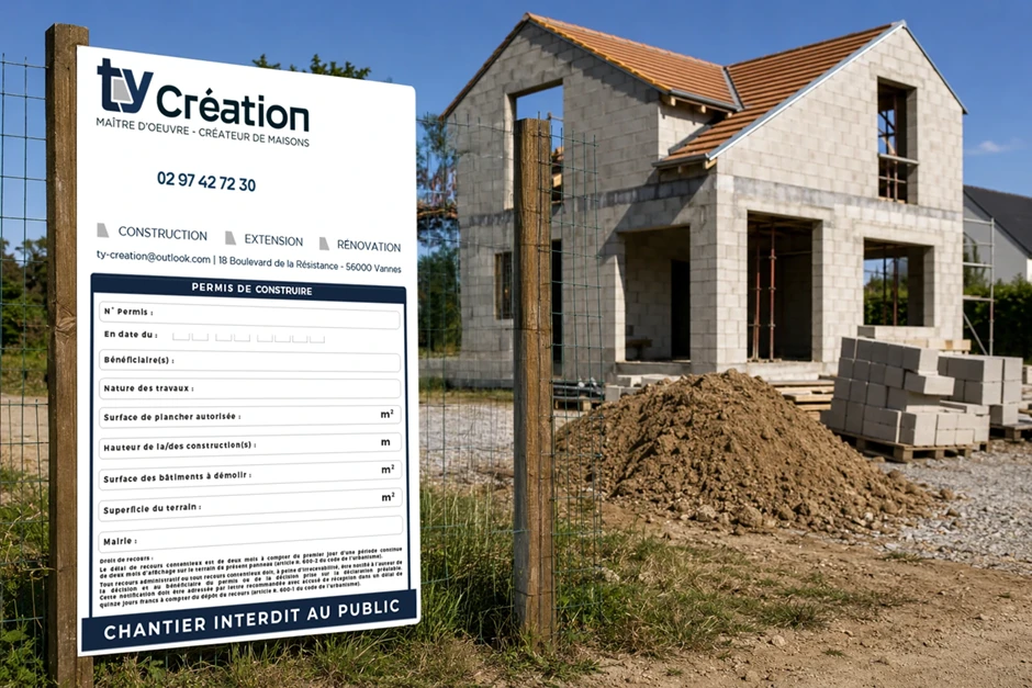 Panneau permis de construire Ty Création
