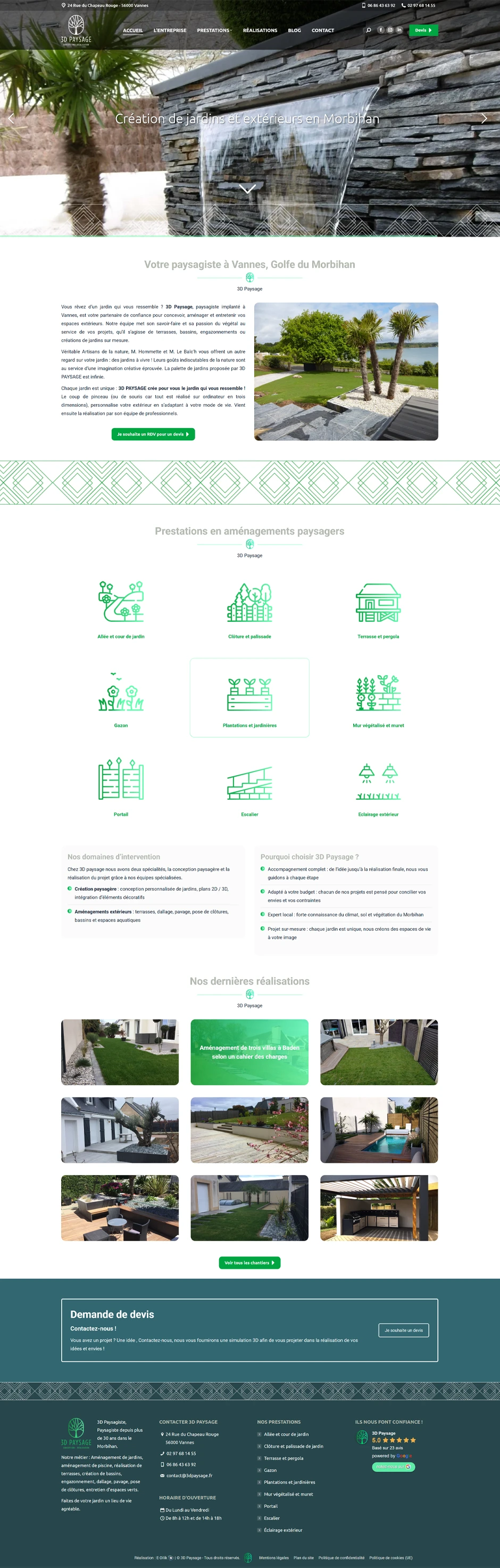 Site internet 3D Paysage