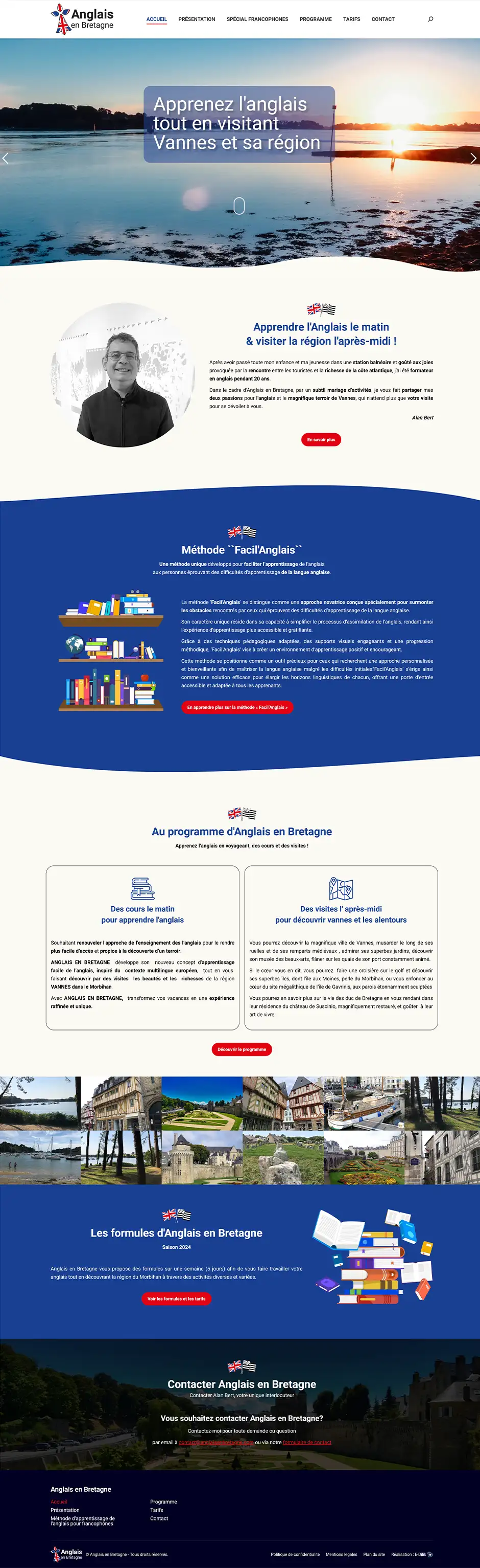 Site vitrine Anglais en Bretagne