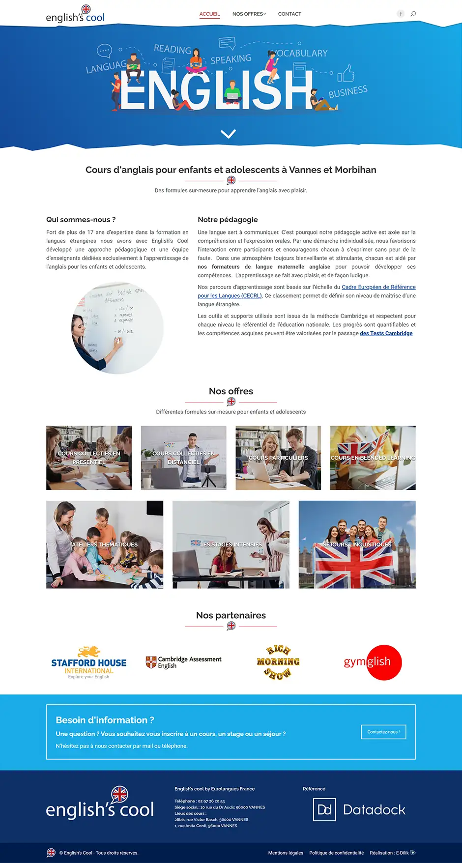 Site vitrine English's Cool