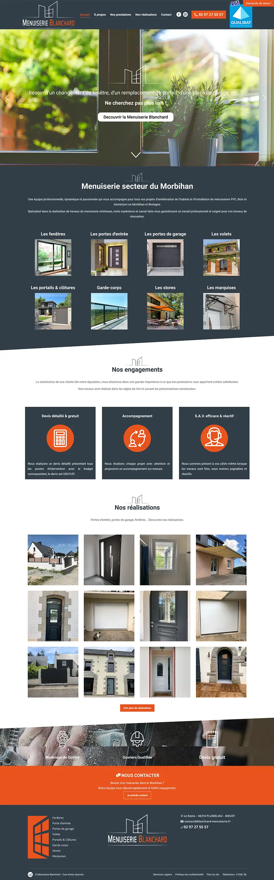 Création site menuiserie Blanchard