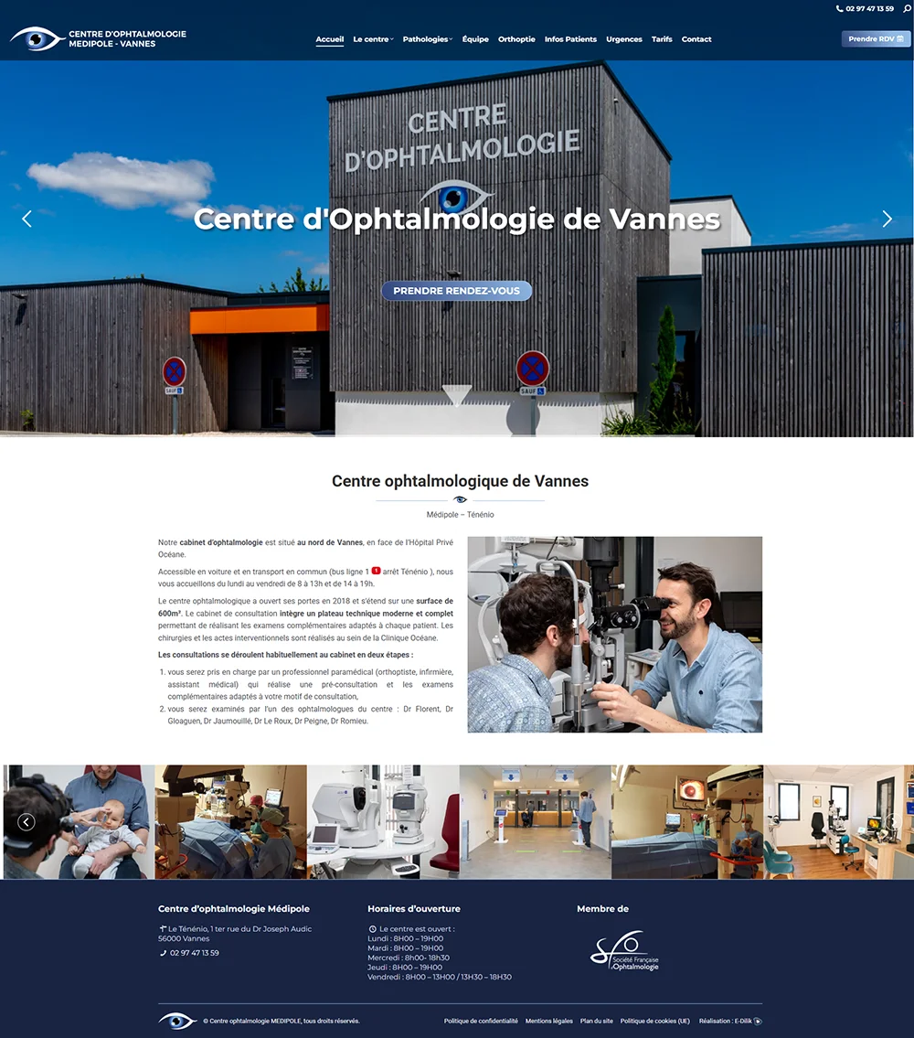Site internet Ophtalmologie Medipole