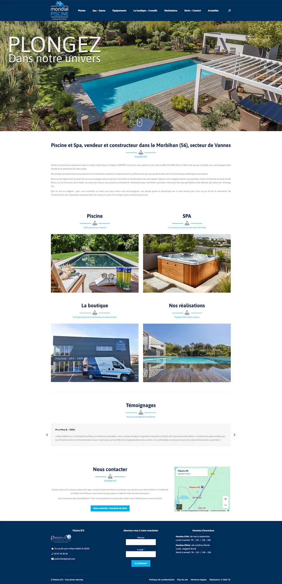 Site Plaisirs'd'O - Mondial Piscine Vannes