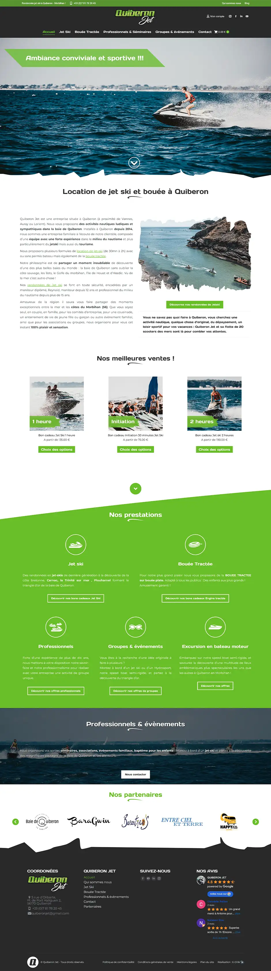 Création site internet site e-commerce location jet-ski