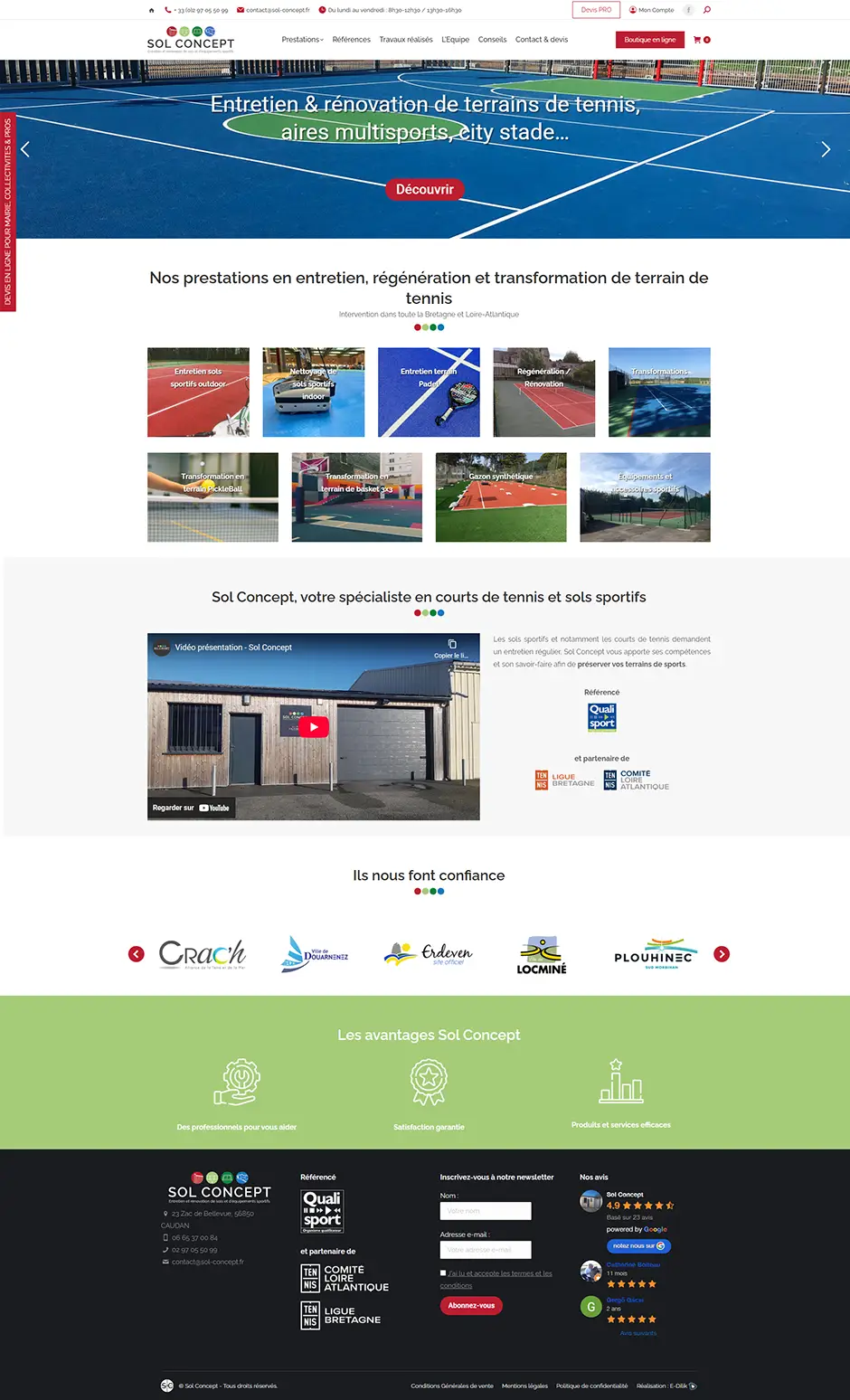 Réalisation du site internet Sol Concept