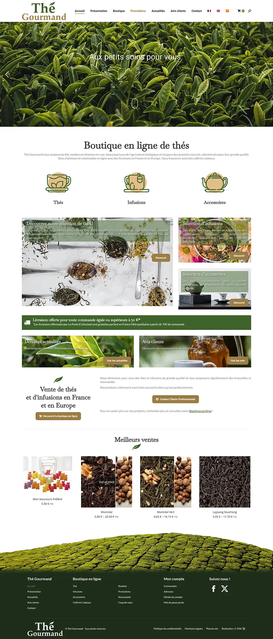 Création site internet e-commerce Thé Gourmand