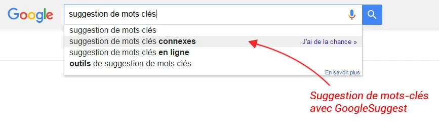 Google suggest et la suggestion de mots-clés